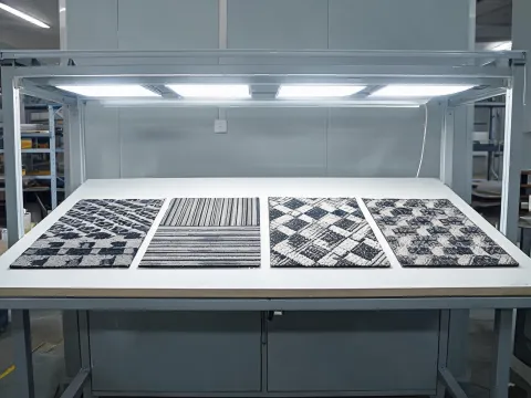 Carpet tile inspection table