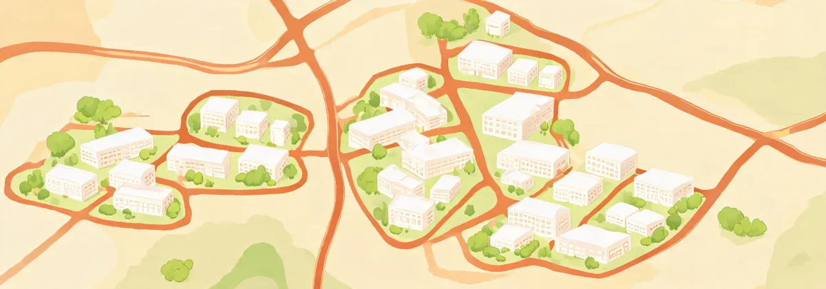 Map illustration of Shaw Dalton campus