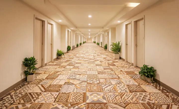 Southeast multifamily corridor with Shaw carpet tile